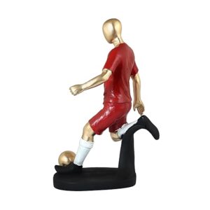 Home handicrafts football playing men showpiece for home decor handcrafted soccer players figurine unique sports themed sculpture for living room or office gifting